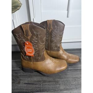 Wonder Nation Boys Boots Size 4 Big Kid Cowboy Boots Western Rodeo Embroidered